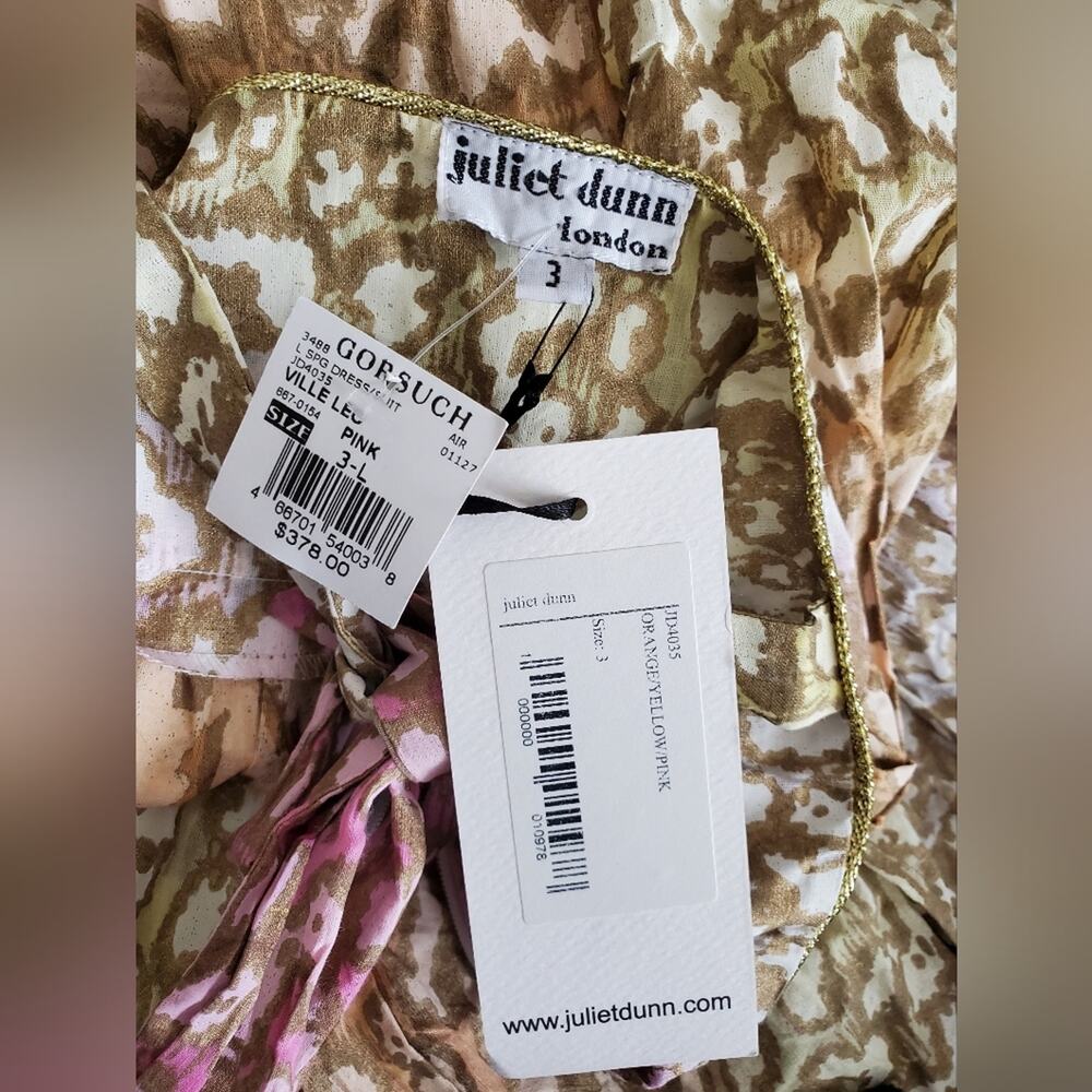 Juliet Dunn Tie Dye 70's Leopard Print Midi Sundress Boho Chic Size 3 US 8/10 - Picture 12 of 15